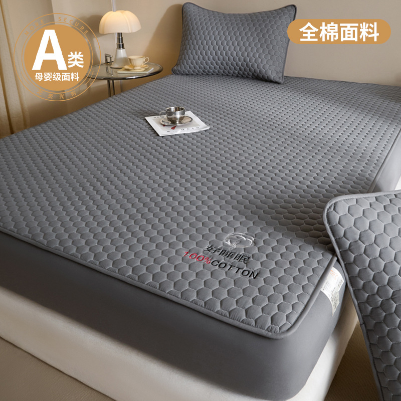 Sombrilla de cama de algodón puro de 100 algodón grueso, cubierta protectora de colchón Simmons con todo incluido acolchado, cubierta de cama de sábana antideslizante