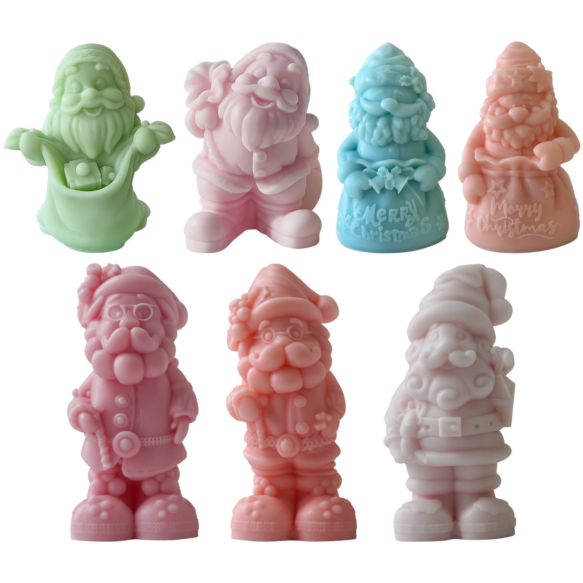 Jiahuimei Santa Claus vela de silicona molde DIY Navidad hecho a mano aromaterapia fragante piedra vela regalo