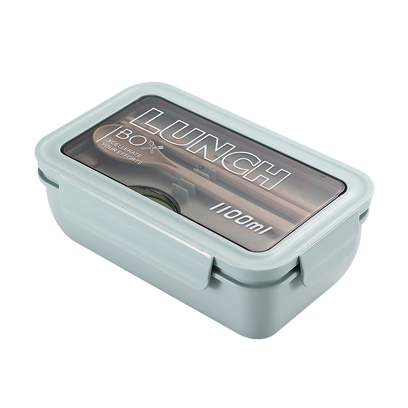 Fiambrera de plástico Caja de almuerzo dividida portátil de estilo japonés con vajilla para estudiantes de oficina Caja de almuerzo sellada de gran capacidad