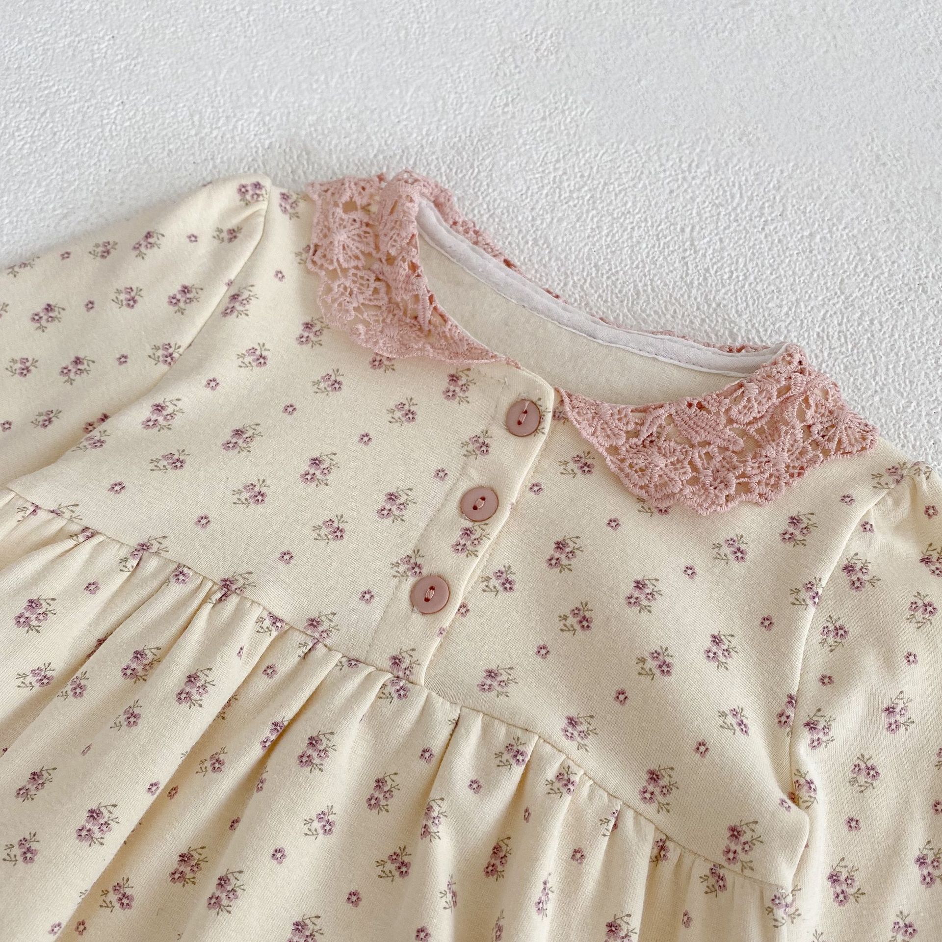 2024 Spring Autumn Clothing for Baby Girls, Infants and Toddlers Floral Print Ha Yi Long Sleeve jumpsuit Triangle_voghion.com