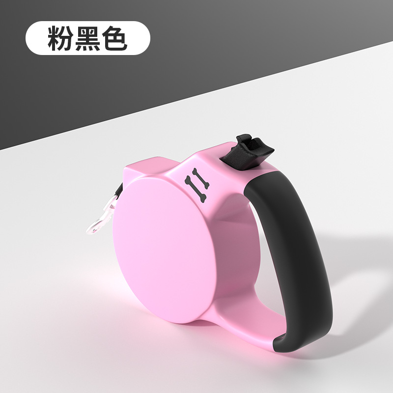 【 3m 】자동 견인 로프(핑크색 및 검정색)