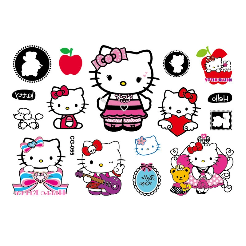 Hello kitty, мультяшные детские тату-наклейки
