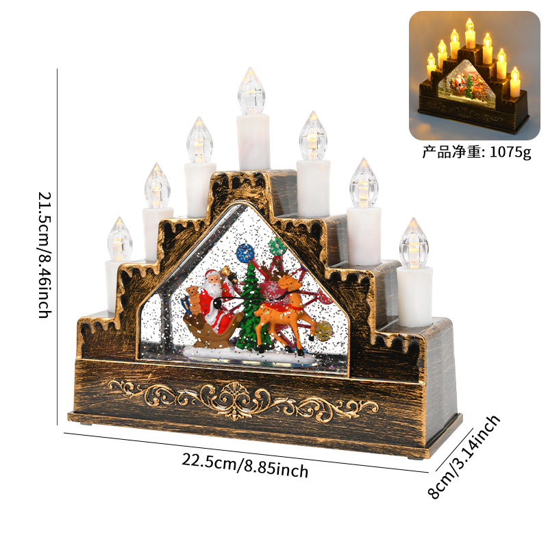 Decoraciones de Navidad lámpara de viento bola de cristal caja de sonido automática nieve flota de cristal luz de música regalos de Navidad