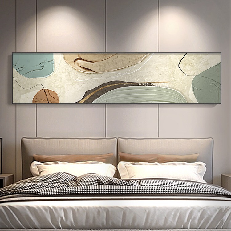 Stone of Fortune Bedroom Decorative Painting Modern Abstract Master Bedroom Headboard Hanging Painting Horizontal Minimalist High-End Living Room Wall Art Stone of Fortune Bedroom Decorative Painting Modern Abstract Master Bedroom Headboard Hanging Painting Horizontal Minimalist High-End Living Room Wall Art