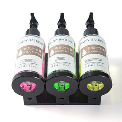 Hotel Soap Dispenser Wall-mounted Manual Push Shampoo Bath Gel Refill Bottle Hole-free Bathroom Hand Soap Box Stand