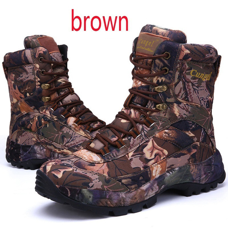 Fábrica de botas de combate al aire libre de otoño y invierno, botas tácticas altas y altas, botas de arena para hombres y mujeres image 8