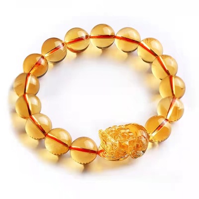 Lovers money Citrine Bracelet Wenwan Jewellery jewelry 8-16MM7A Brazil natural Citrine brave troops Hand string