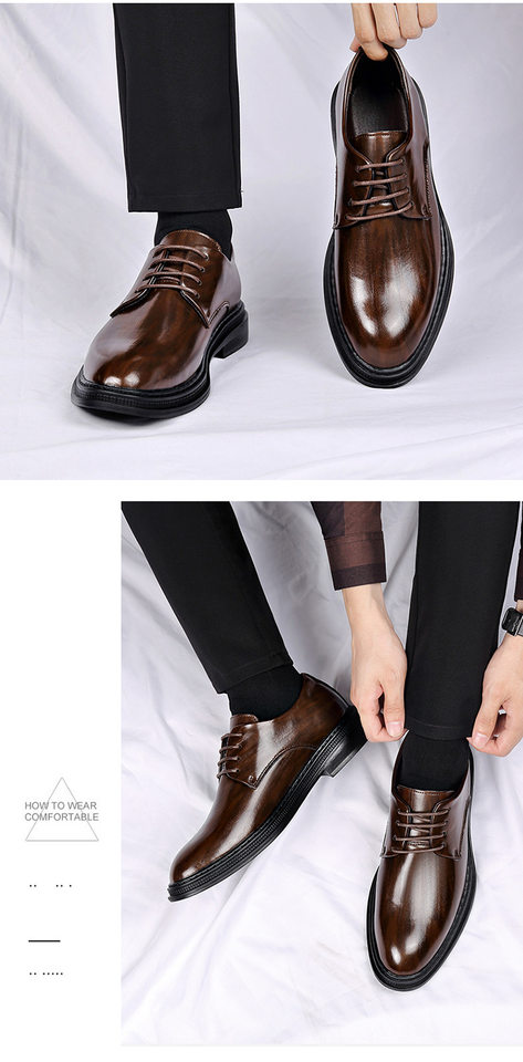 Giày da nam công sở mũi nhọn đế cao su gót thấp 1-3 cm — WZ16 màu nâu, WZ16 màu đen chi tiết 16