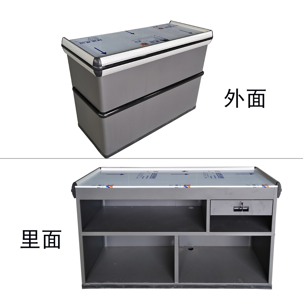 El metal de borde integral no requiere encimera de acero inoxidable en la esquina, el supermercado se puede ensamblar con aleación de aluminio integrada