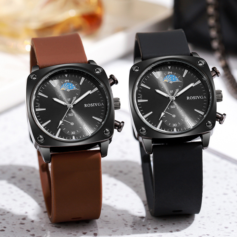 New Brand Men's Watch Men's Silicone Band Large Dial Ins Style Student Party Temperament Sports Korean Style High Value