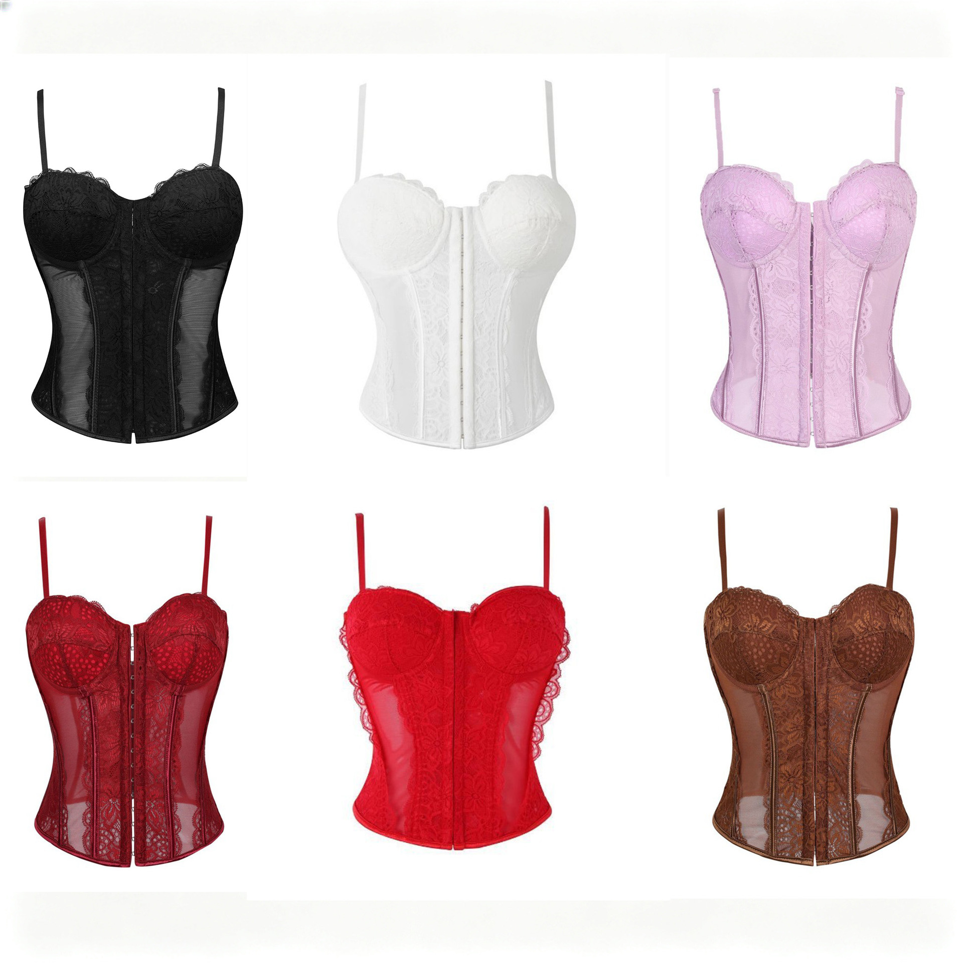 Top Moldeador de Encaje con Varillas de Poliéster Transparente para Cintura image 1