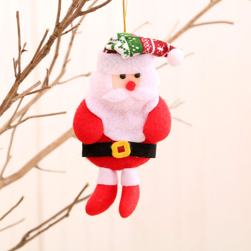 Decoraciones de Navidad anciano muñeco de nieve ciervo regalos de Navidad pequeño colgante muñeca de peluche colgante de árbol de Navidad suministros