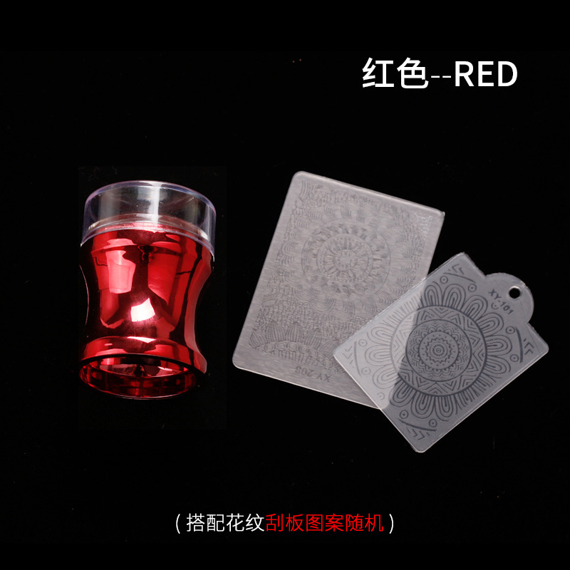 Transfronterizo nuevo sello de silicona de uñas galvanoplastia grande cabeza de impresión transparente completa 3,8 cm con tapa herramienta de impresión DIY