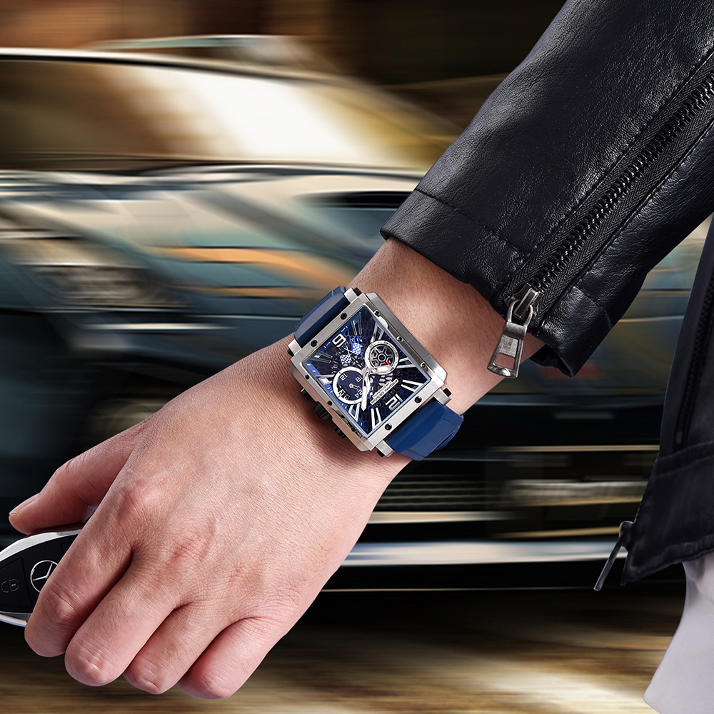 Bojiani Pagani PD1725 Reloj para hombre de acero inoxidable de moda multifuncional impermeable luminoso cuarzo reloj deportivo