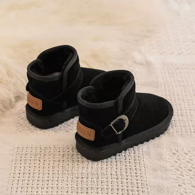 Детские зимние сапоги для девочек, детские утолщенные зимние мужские сапоги маленького и среднего размера на флисовой подкладке, изготовленные по индивидуальному заказу, с защитой от холода, сохраняющей тепло, нескользящая Мягкая подошва