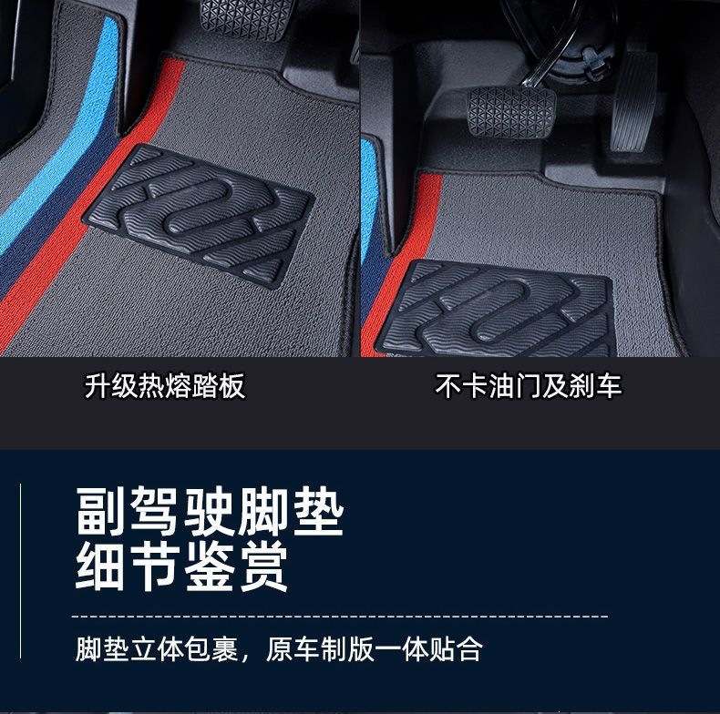 Full-coverage TPE car floor mats for five-seater driver's side, waterproof and wear-resistant, snow-resistant loop carpet floor mats for the car interior