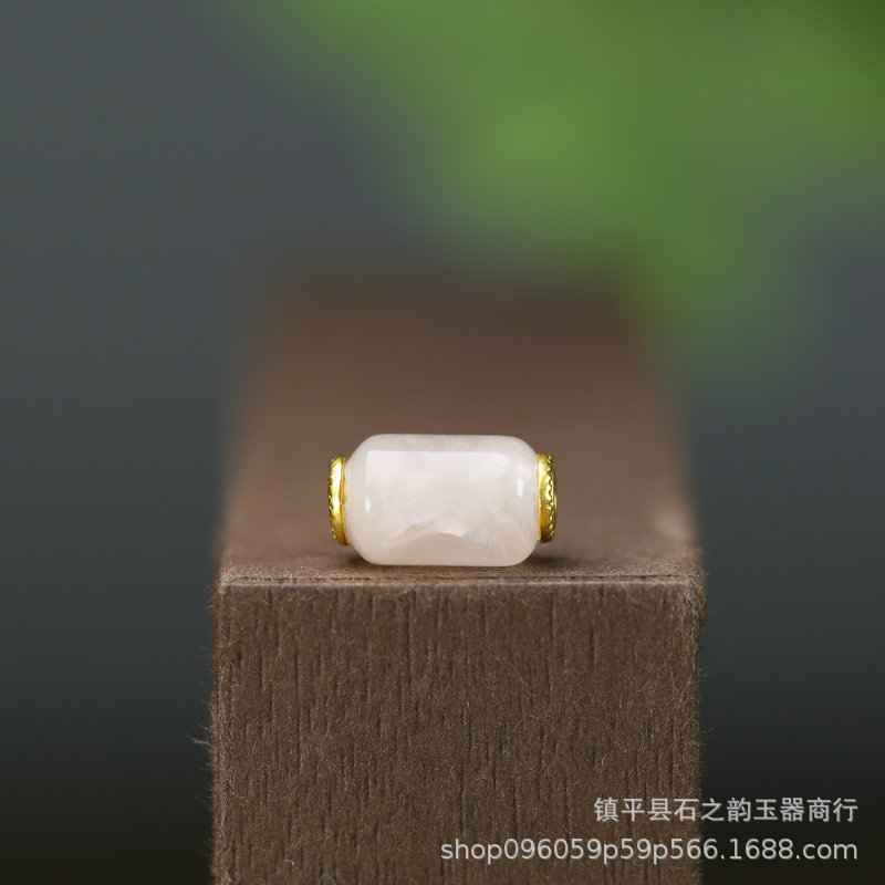 纯天然粉水晶长桶珠7*12mm孔约2mm上下通孔配珠DIY可爱玉串饰A188