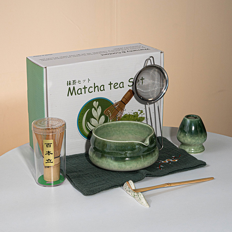 国境を越えた抹茶茶器専門窯釉百本立茶筌日本抹茶セット注ぎ口付き抹茶ボウル高価値|undefined