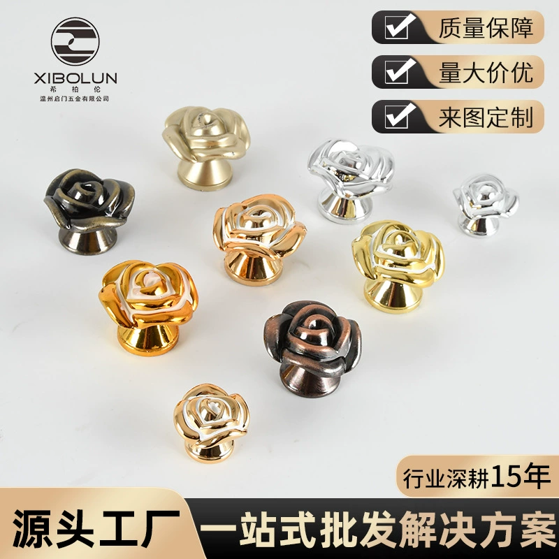 Оптовая продажа: Простая пластиковая ручка для шкафа, комода, дверцы шкафа, тумбы, в форме розы