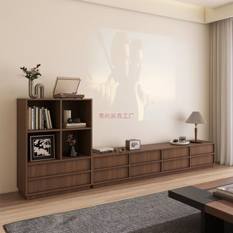 实木中古风电视柜客厅家用边柜骨骼线抽屉收纳落地储物柜复古家具|undefined