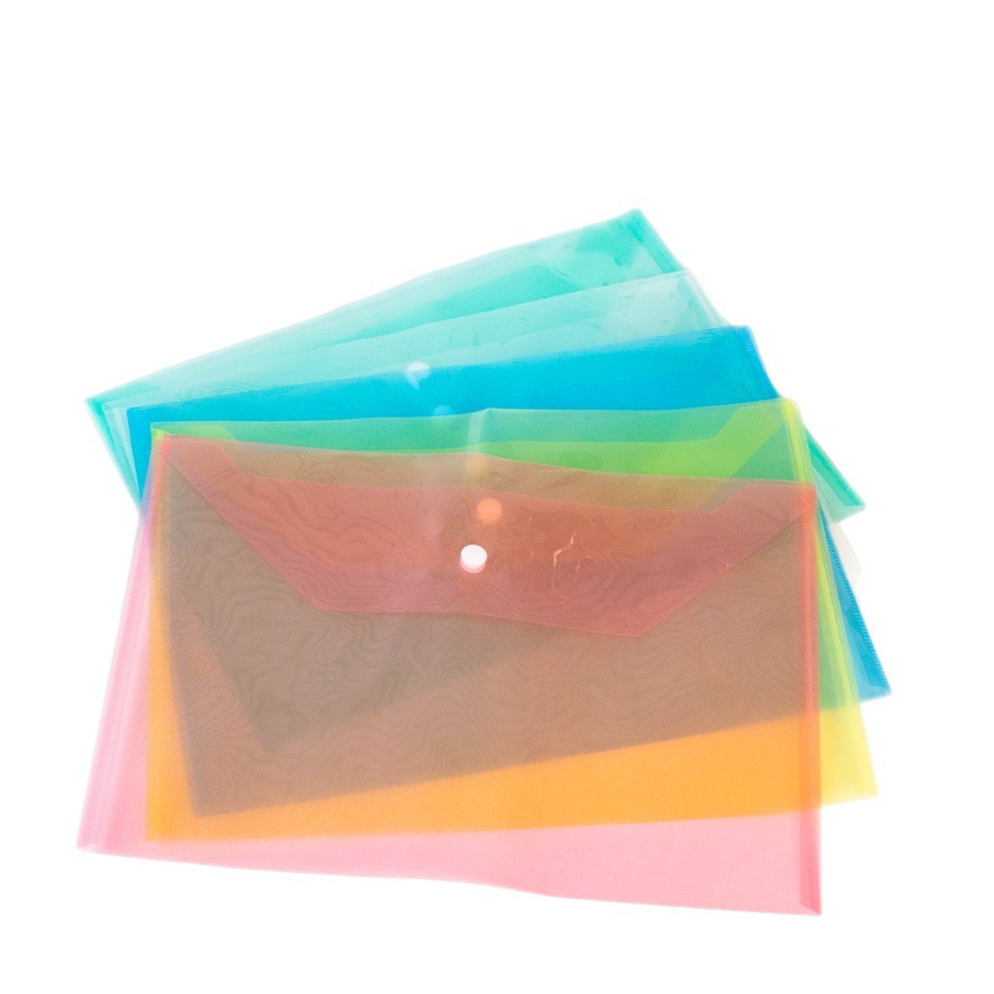 A4 Document Bag Storage Bag File Bag White Thickeneded Button Bag Test Paper Bag Transparent Document Bag Large Capacity Information