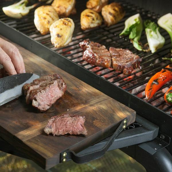 Usuarios comerciales fuera del horno de ahumado horno de barbacoa de hotel carbón de leña frutas y madera ahumado humo gran barbacoa carbón asado