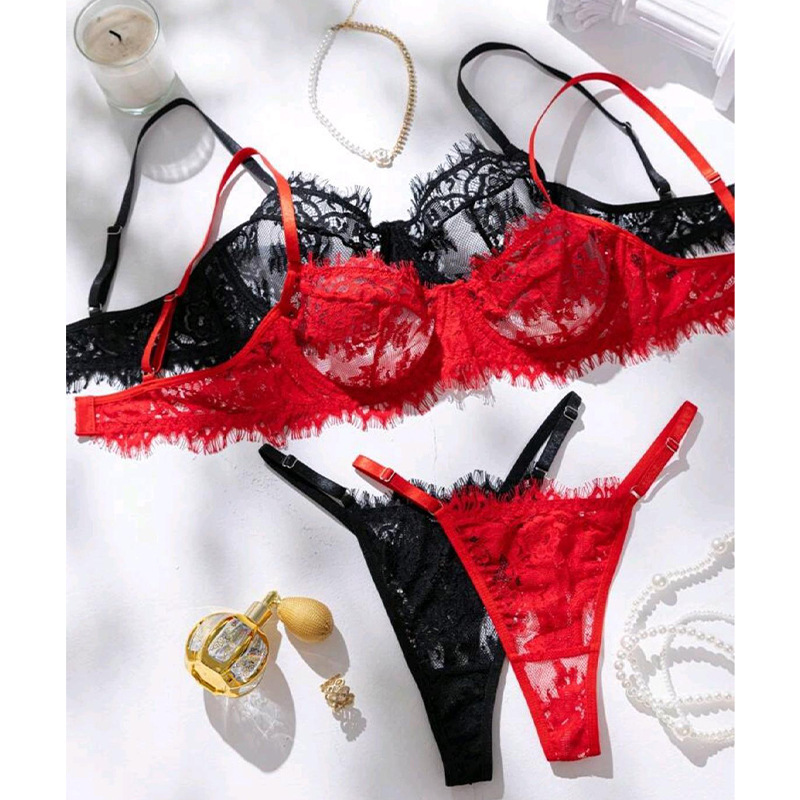 European and American Sexy Lingerie Wholesale Cross-Border Foreign Trade Hot-Selling Hot Style 2025 New Lace Sexy Lingerie Set