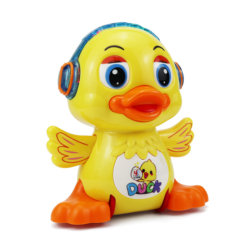 Nuevos trucos de baile eléctrico de dibujos animados transfronterizos swing pato luz música juguetes eléctricos niños niñas y niños al por mayor