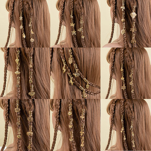European and American Dirty Braid Hair Buckle Hip Hop Alloy Spiral Hair Accessories Butterfly Pendant Hair Ring Trendy Cool Girl Hair Accessories Hair Ring
