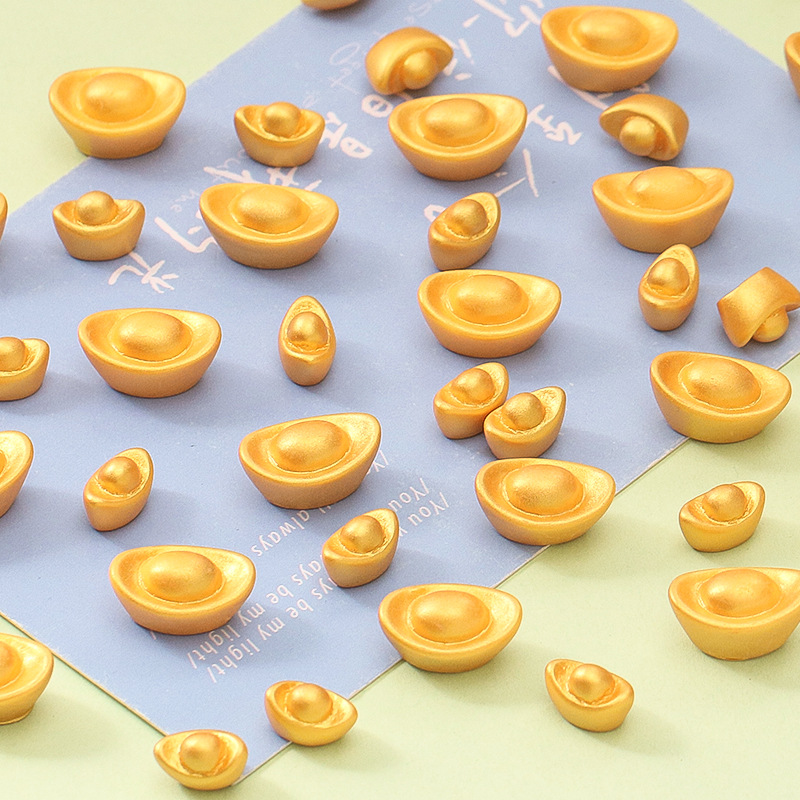 新年立体金元宝diy奶油胶手机壳发饰发夹冰箱贴钥匙鞋扣配件批发