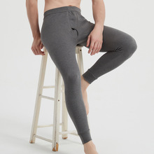 新款男士棉秋裤秋冬纯色宽松线裤薄款保暖棉毛裤青中老年打底裤批