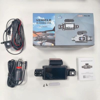 Cross-Border 3.0inch Hd Dash Cam with Four Cameras, Wifi Mobile Phone Connectivity, High-Definition Night Vision, Four-Lens Video Recording (Driving recorder) - three-lens-wifi-front-of-car-left-of-car-right-of-car