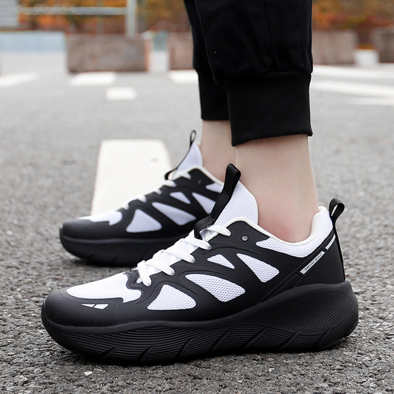 solid color low casual footwear platform for students with shoelaces