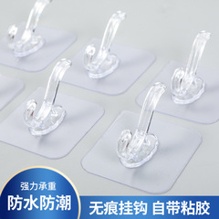 Transparent Coat and Hat Hook, Strong & Traceless Acrylic Hanging Hook—No Drilling Required, Kitchen-Grade Adhesive Hanger