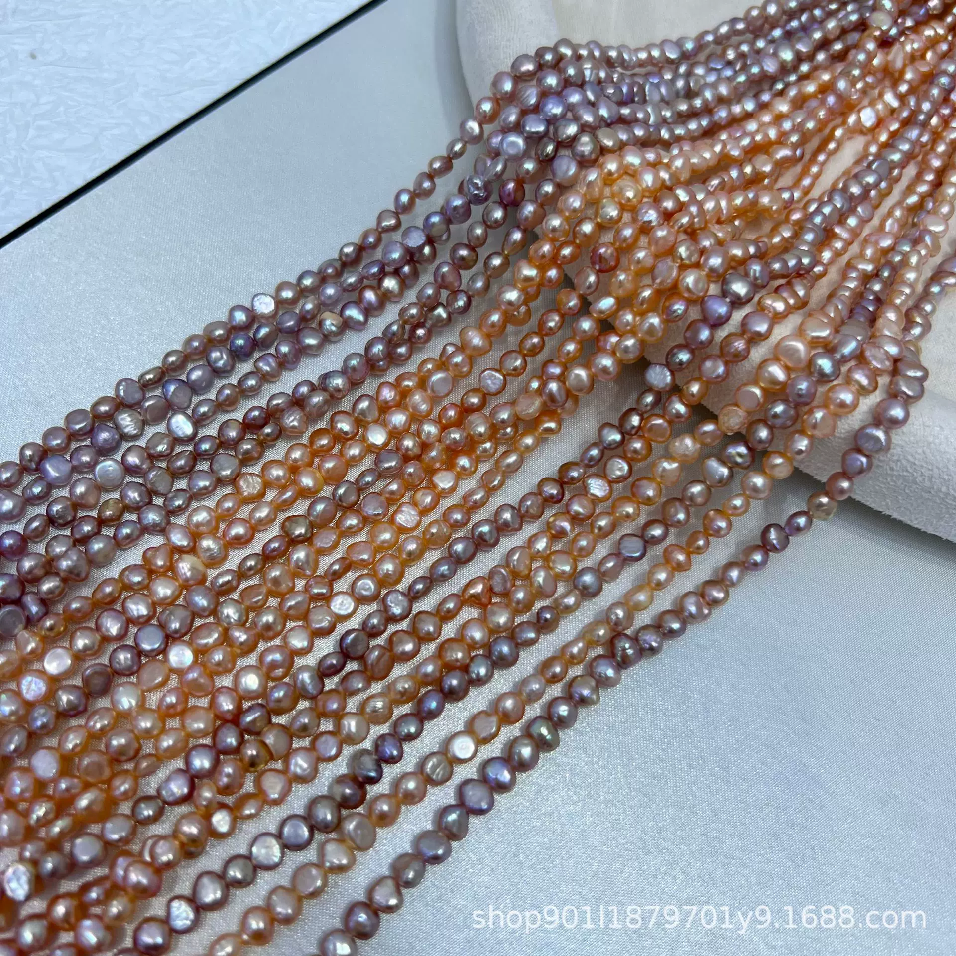 天然淡水珍珠5-6mm彩色两面光半成品项链巴洛克异形散珠批发diy女