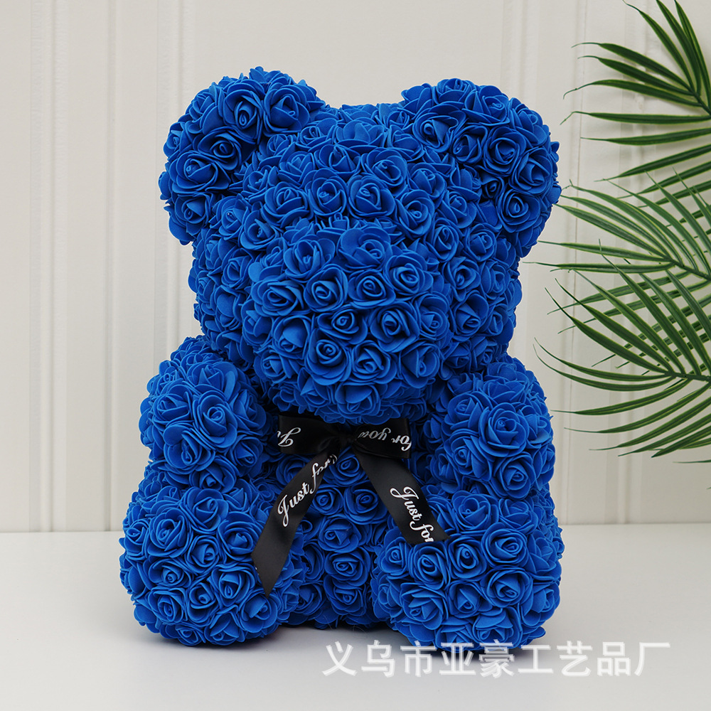 Día de San Valentín regalo Rosa oso ramo de Navidad eterna flor Rosa oso caja de regalo ramo corazón abrazando regalo de cumpleaños