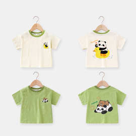 婴儿衣服男童休闲短袖T恤纯棉卡通女童半袖上衣宝宝夏季薄款t潮