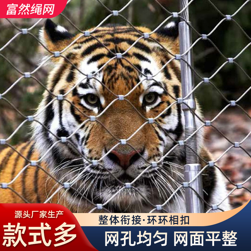 动物园球场安全围网防护网热镀锌钢丝绳卡扣网编织网方形防坠网