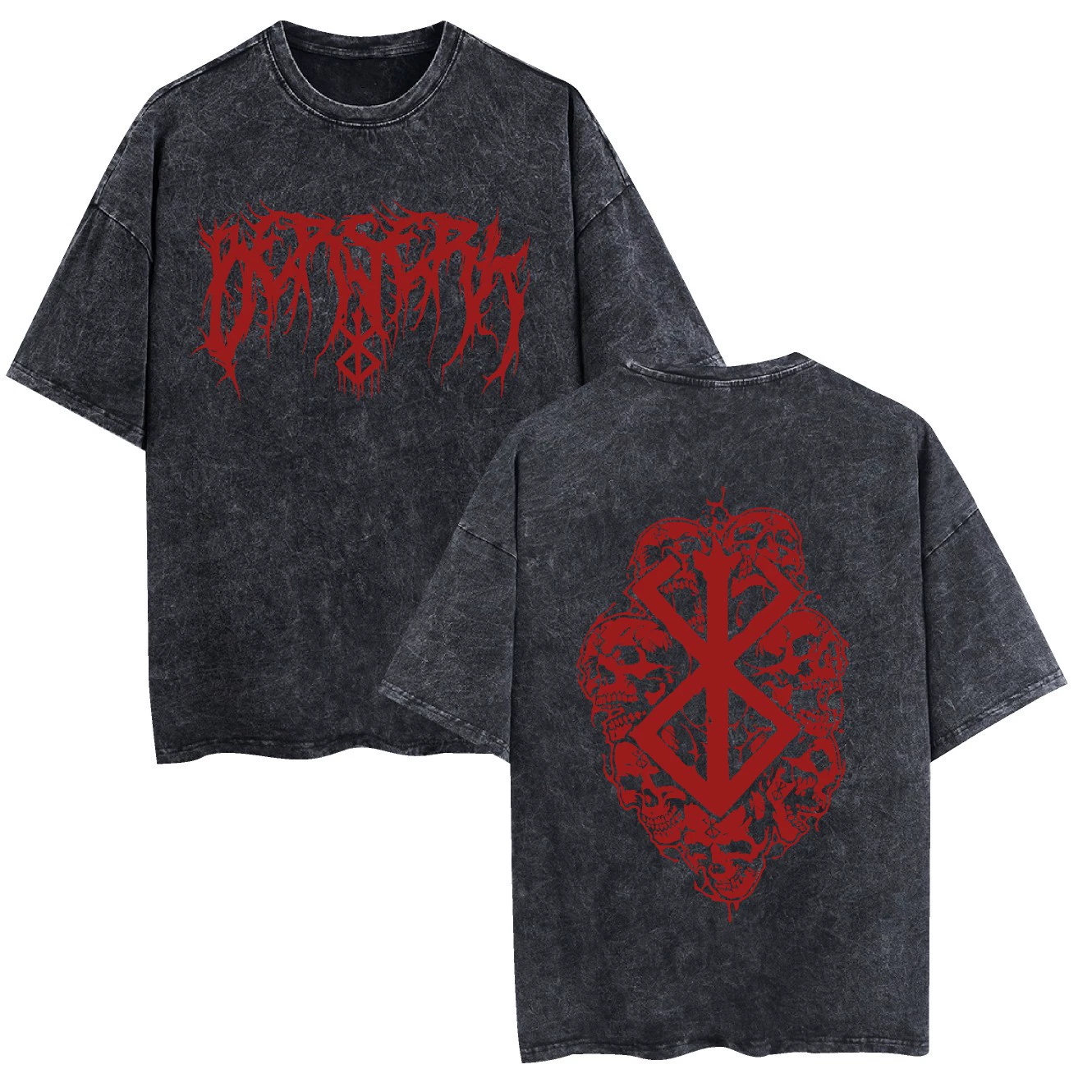 Легенда о стиле меча Berserk хлопчатобумажная стирка с короткими рукавами повседневная свободная футболка Amazon AliExpress