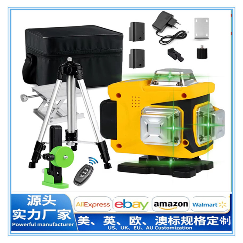 4D16线触摸显示贴墙仪水平仪绿光室外便携超亮水平仪激光强光贴地