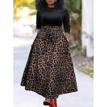 T 46721 Leopard bow waist long dress ���ƺ�����������ȹ