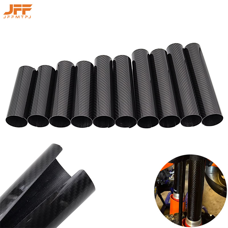 Carbon Fiber Motorcycle Front Fork Protective Cover, Off-Road Modification Anti-Scratch Cover, Universal Shock-Absorbing Protective Cover