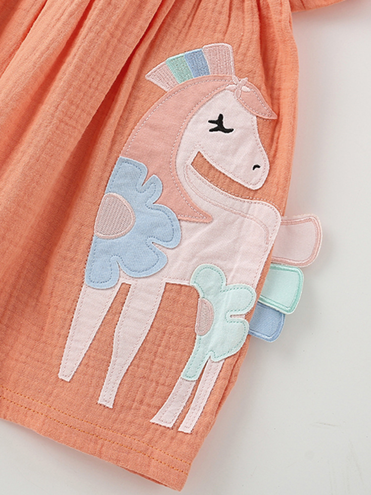 Vestido de niña malwee transfronterizo vestido de princesa de algodón de manga corta de verano para niñas