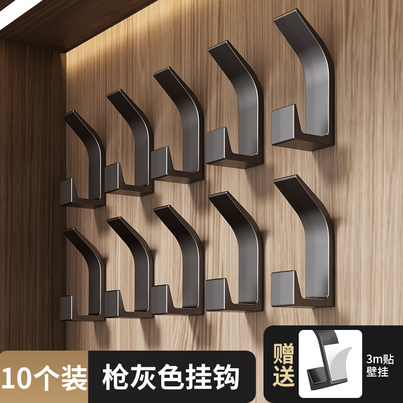 Gancho sin perforar, gancho adhesivo fuerte, percha de puerta de cocina adhesiva, gancho para ropa sin costuras en la pared del baño trasero