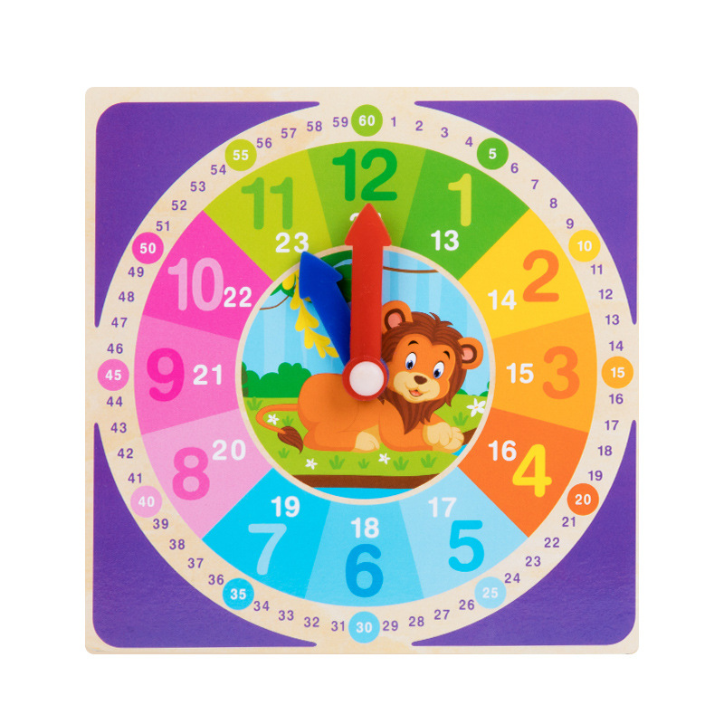Reloj digital de madera para niños, ayudas didácticas, formas geométricas, bloques de construcción, cognición, educación temprana para bebés, juguetes de iluminación intelectual