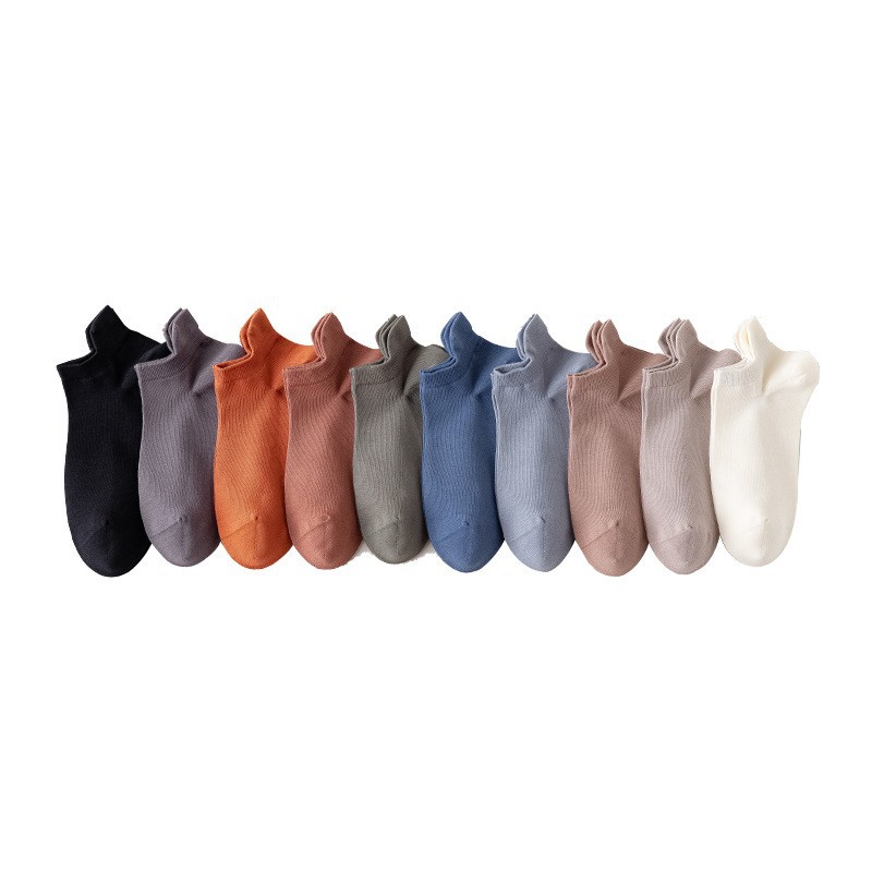 Primavera y verano, calcetines de barco de algodón de color sólido, calcetines de algodón sin costura, calcetines de algodón invisibles para hombres, embalaje independiente