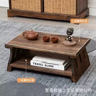 实木榻榻米飘窗小桌子茶台家用茶几坐地式小矮桌炕几茶桌