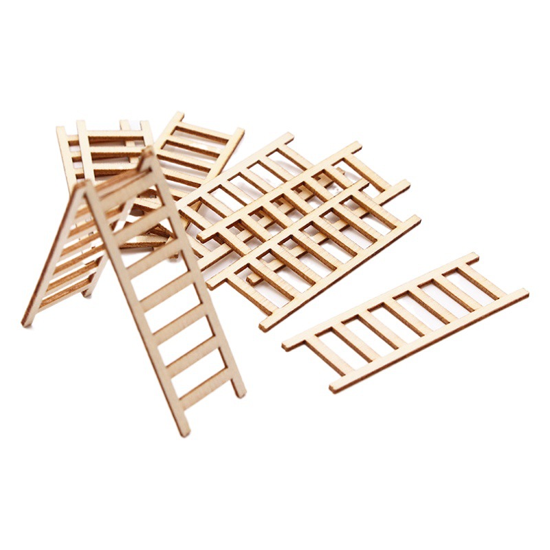 Casa de muñecas Dollhouse mini madera pequeña escalera jardinería bonsai paisaje decoración DIY accesorios tiro