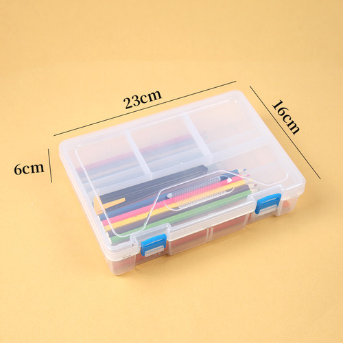 Large transparent double-layer art pencil case sketch charcoal pencil storage box sketching sample with compartments tool box