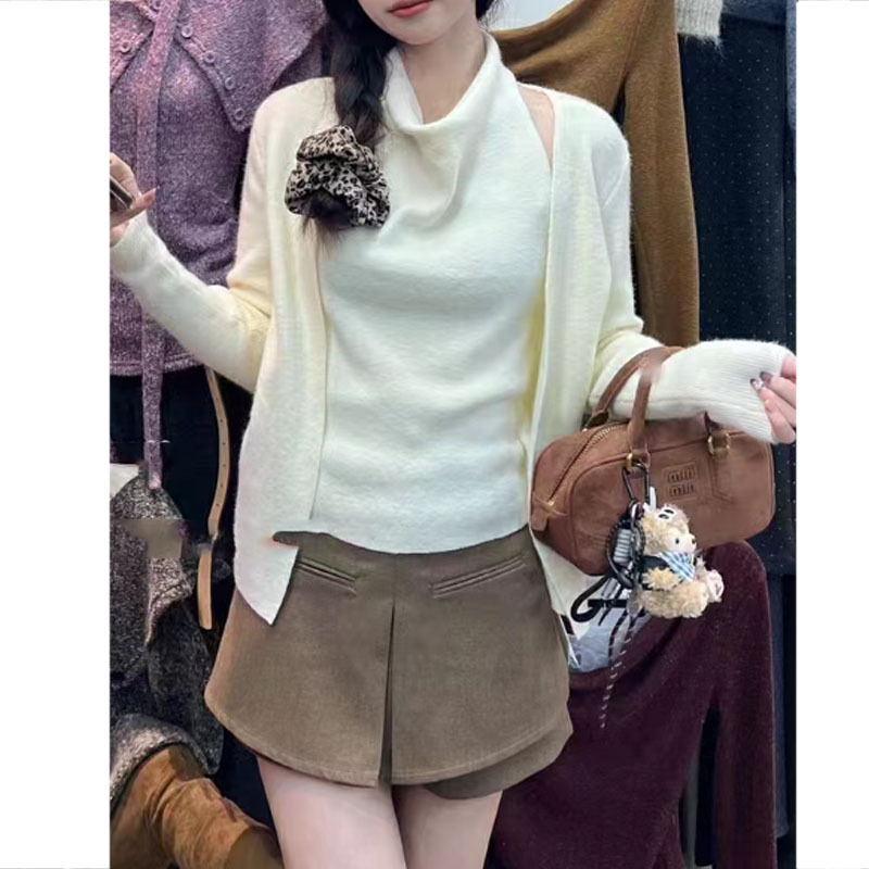 Autumn design fashionable universal yellow knitted vest